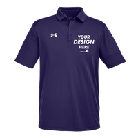 Under Armour Men's Tech™ Polo, Purple / White, Front view, Mockup