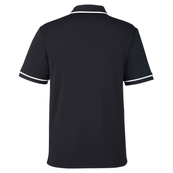Under Armour Men's Tipped Teams Performance Polo, Black / White, Back view