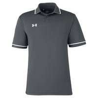 Under Armour Men's Tipped Teams Performance Polo, Cs Grey Light Heather / White, Front view