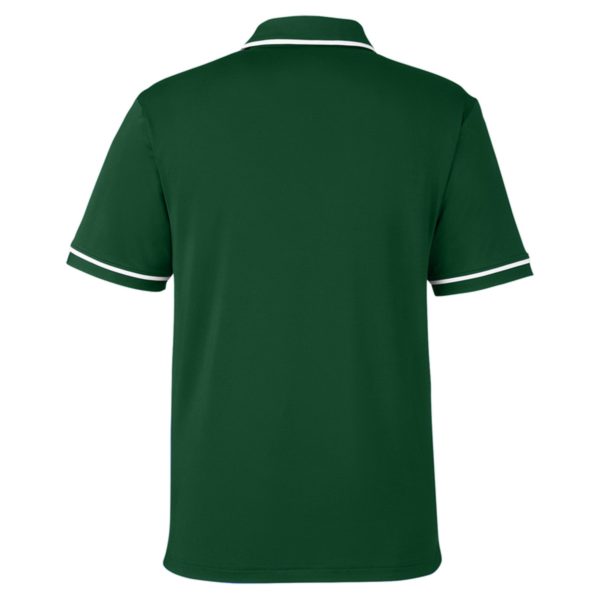 Under Armour Men's Tipped Teams Performance Polo, Forest Green / White, Back view
