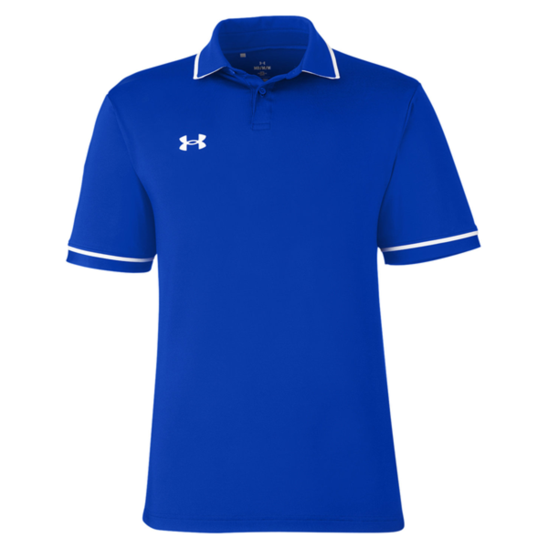 Under Armour Men's Tipped Teams Performance Polo, Royal / White, Front view