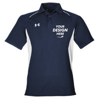 Under Armour Men's Title Polo 2.0, Midnight Navy / White, Front view, Mockup
