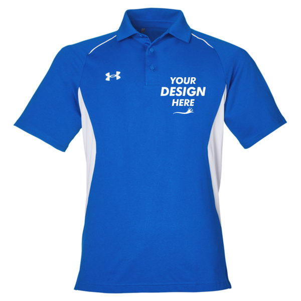 Under Armour Men's Title Polo 2.0, Royal / White, Front view, Mockup