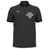 Under Armour Men's Trophy Level Polo, Black / White, Front view, Mockup
