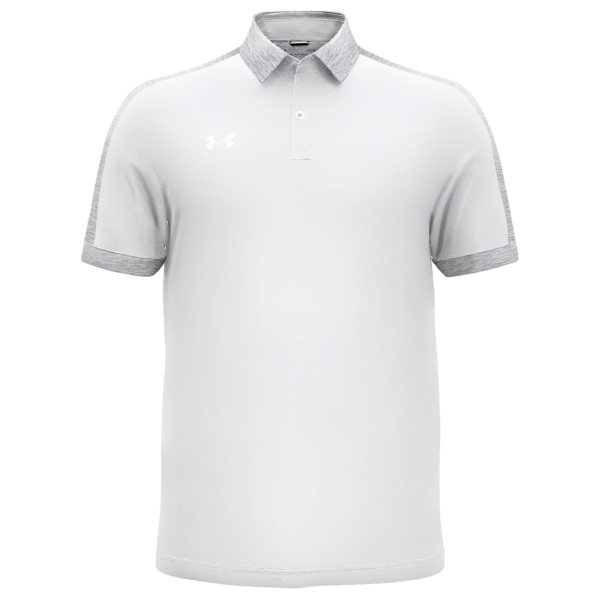 Under Armour Men's Trophy Level Polo, White / Mod Grey, Front view
