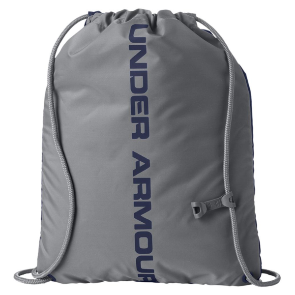 Under Armour Ozsee Sackpack Drawstring Bag, Midnight Navy / White, Back view