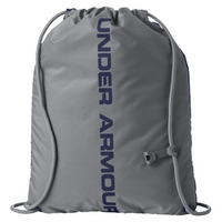 Under Armour Ozsee Sackpack Drawstring Bag, Midnight Navy / White, Back view