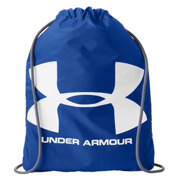 Under Armour Ozsee Sackpack Drawstring Bag, Royal / Steel, Front view