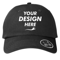 Under Armour Team Chino Cap, Black / Black / White, Front view, Mockup
