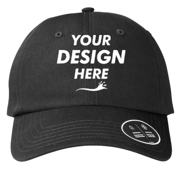 Under Armour Team Chino Cap, Black / Black / White, Front view, Mockup