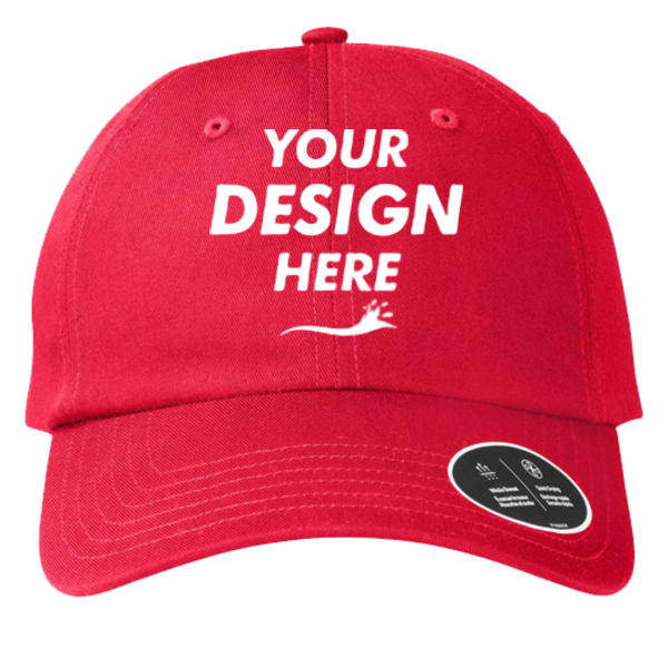 Under Armour Team Chino Cap, Red / Red / Black, Front view, Mockup