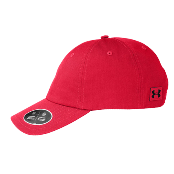 Under Armour Team Chino Cap, Red / Red / Black, Left Side view