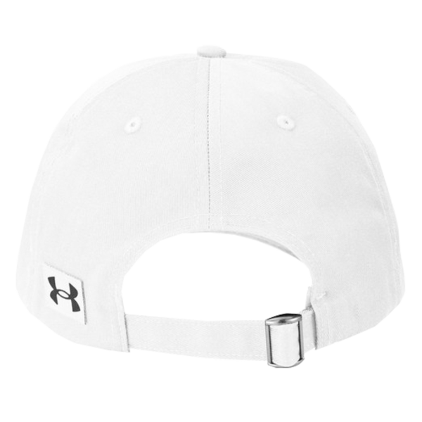 Under Armour Team Chino Cap, White / White / Black, Back view