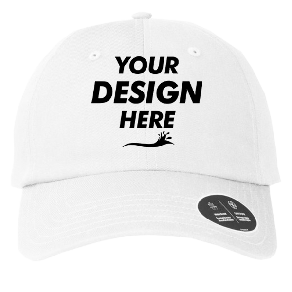 Under Armour Team Chino Cap, White / White / Black, Front view, Mockup