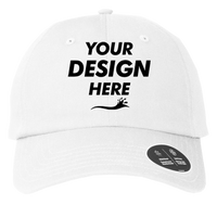 Under Armour Team Chino Cap, White / White / Black, Front view, Mockup