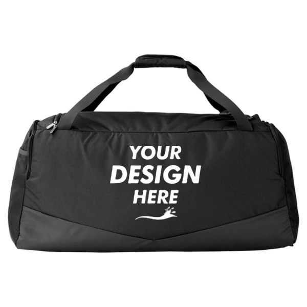 Under Armour Undeniable 5.0 LG Duffel Bag, Black / Metallic Silver, Back view, Mockup
