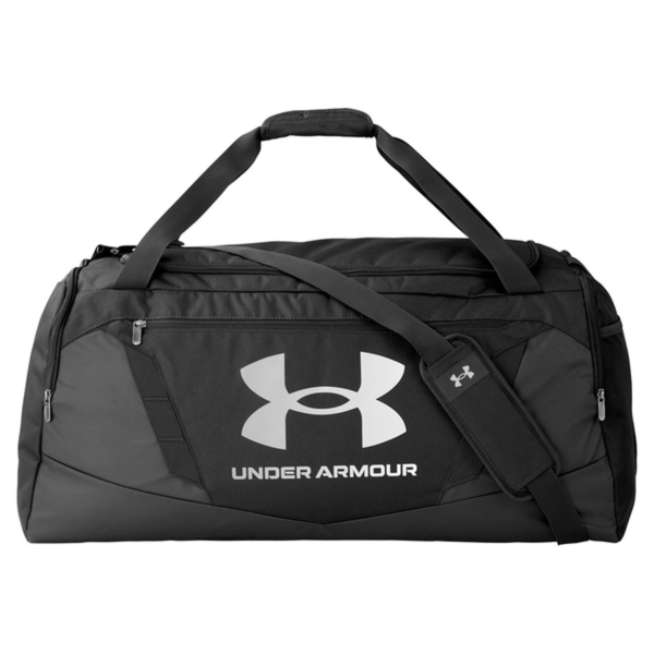 Under Armour Undeniable 5.0 LG Duffel Bag, Black / Metallic Silver, Front view
