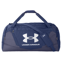 Under Armour Undeniable 5.0 LG Duffel Bag, Midnight Navy / Metallic Silver, Front view
