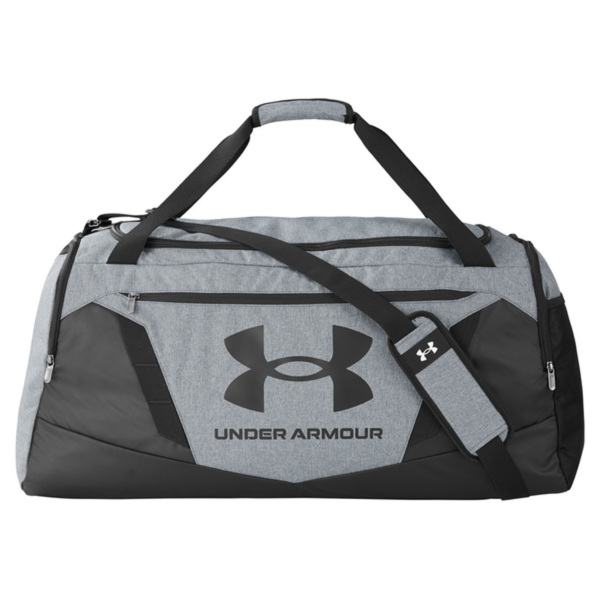 Under Armour Undeniable 5.0 LG Duffel Bag, Pitch Grey Medium Heather / Black, Front view