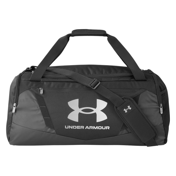 Under Armour Undeniable 5.0 MD Duffel Bag, Black / Metallic Silver, Front view