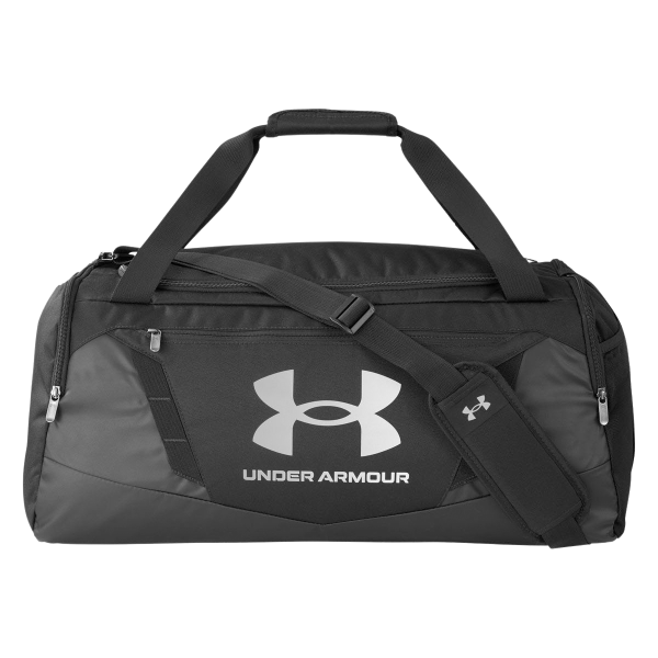 Under Armour Undeniable 5.0 SM Duffel Bag, Black / M Silver, Front view