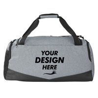 Under Armour Undeniable 5.0 SM Duffel Bag, Pitch Grey Medium Heather / Black, Back view, Mockup