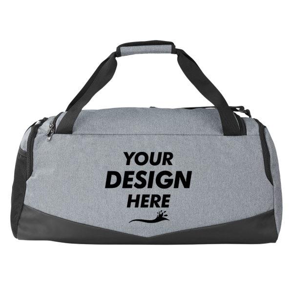 Under Armour Undeniable 5.0 SM Duffel Bag, Pitch Grey Medium Heather / Black, Back view, Mockup
