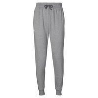 Under Armour Unisex Rival Fleece Joggers, Cs Grey Light Heather / White, Front view