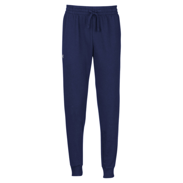Under Armour Unisex Rival Fleece Joggers, Midnight Navy / White, Front view