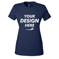 Under Armour Women's Athletic 2.0 T-Shirt, Midnight Navy / White, Front view, Mockup