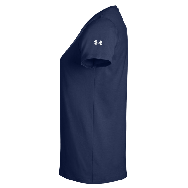 Under Armour Women's Athletic 2.0 T-Shirt, Midnight Navy / White, Left Sleeve view