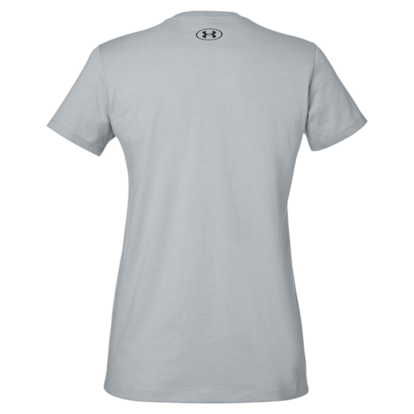 Under Armour Women's Athletic 2.0 T-Shirt, Mod Grey Medium Heather / Black, Back view