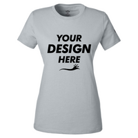 Under Armour Women's Athletic 2.0 T-Shirt, Mod Grey Medium Heather / Black, Front view, Mockup