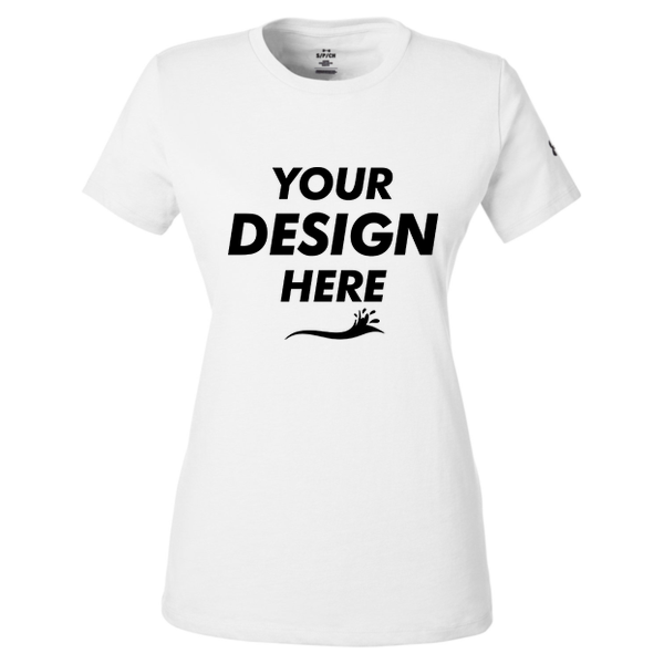 Under Armour Women's Athletic 2.0 T-Shirt, White / Black, Front view, Mockup