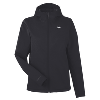 Under Armour Women's ColdGear® Infared Shield 2.0 Hooded Jacket, Black / White, Front view