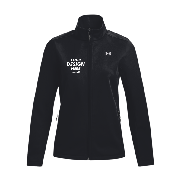 Under Armour Women's ColdGear® Infrared Shield 2.0 Jacket, Black / White, Front view, Mockup