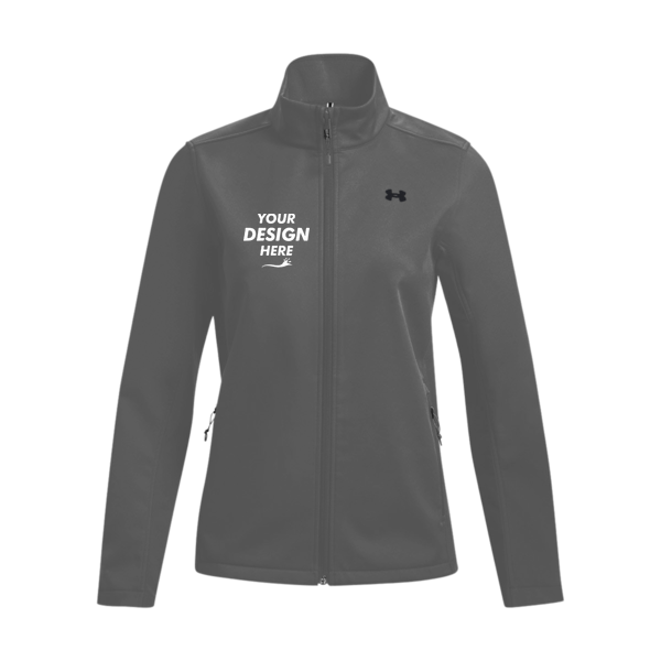 Under Armour Women's ColdGear® Infrared Shield 2.0 Jacket, Castlerock / Black, Front view, Mockup