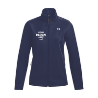 Under Armour Women's ColdGear® Infrared Shield 2.0 Jacket, Midnight Navy / White, Front view, Mockup