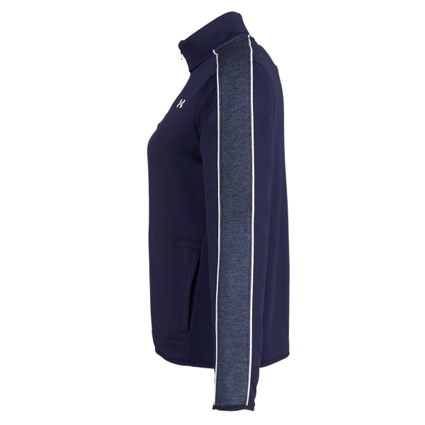 Under Armour Women's Command 2.0 Quarter-Zip Pullover, Midnight Navy / White, Left Sleeve view