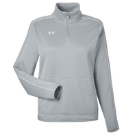 Under Armour Women's Command 2.0 Quarter-Zip Pullover, Mod Grey / White, Front view