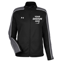 Under Armour Women's Command Full-Zip 2.0 Jacket, Black / White, Front view, Mockup