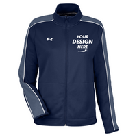 Under Armour Women's Command Full-Zip 2.0 Jacket, Midnight Navy / White, Front view, Mockup