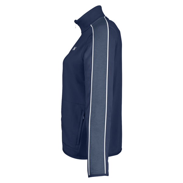 Under Armour Women's Command Full-Zip 2.0 Jacket, Midnight Navy / White, Left Sleeve view