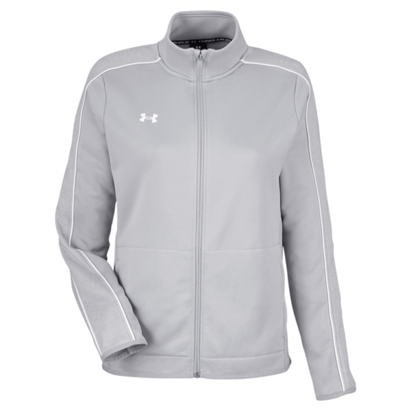 Under Armour Women's Command Full-Zip 2.0 Jacket, Mod Grey / White, Front view