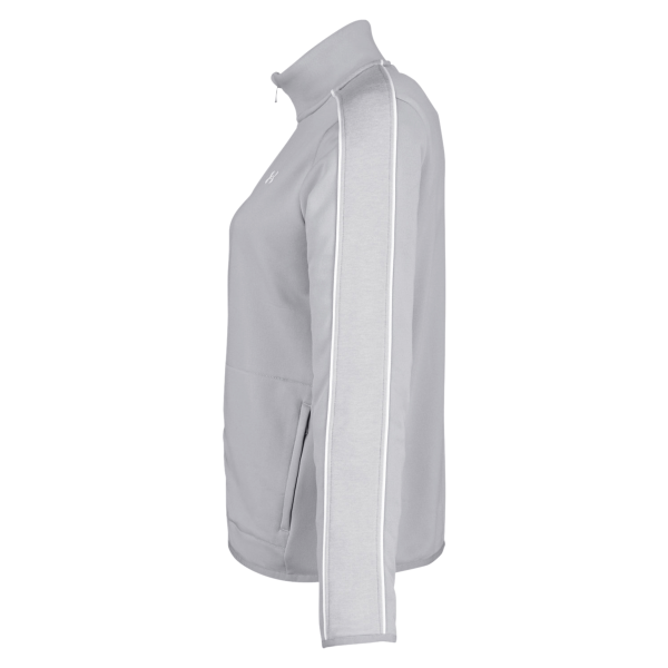 Under Armour Women's Command Full-Zip 2.0 Jacket, Mod Grey / White, Left Sleeve view