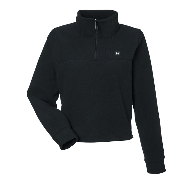 Under Armour Women's Expanse Fleece Half-Zip Pullover, Black / Black, Front view