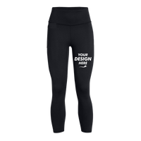 Under Armour Women's Motion Ankle Leggings, Black / Jet, Front view, Mockup