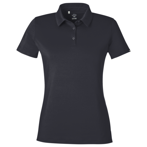 Under Armour Women's Recycled Polo, Black / White, Front view