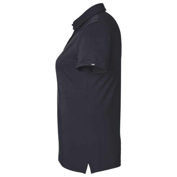 Under Armour Women's Recycled Polo, Black / White, Left Sleeve view