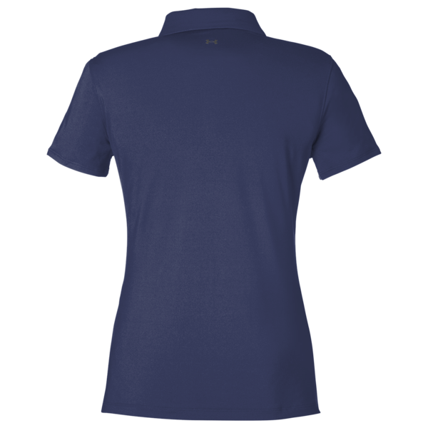 Under Armour Women's Recycled Polo, Midnight Navy / White, Back view